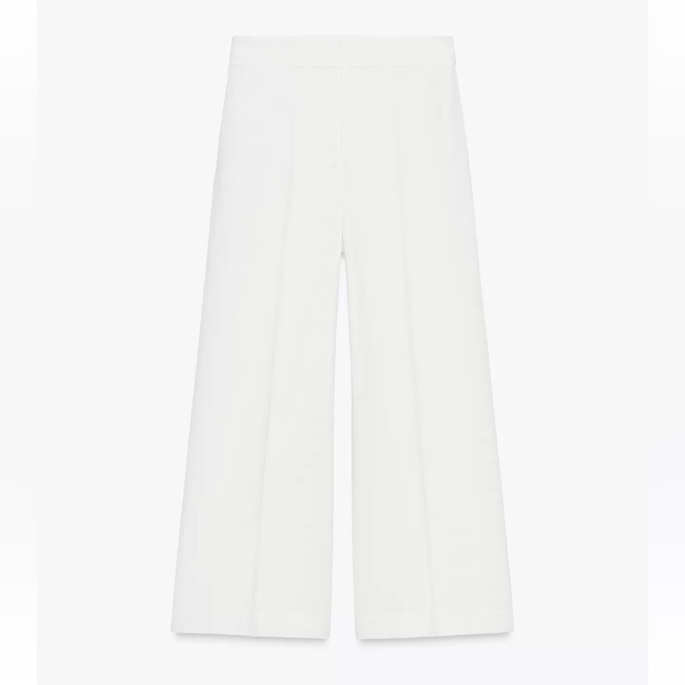 Zara White Wide-Leg Capris